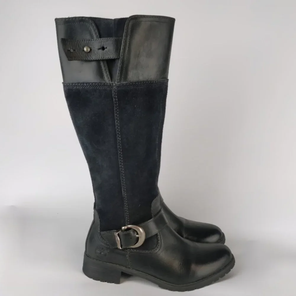 Timberland Black tall Bethel boots full zip sz.6.5